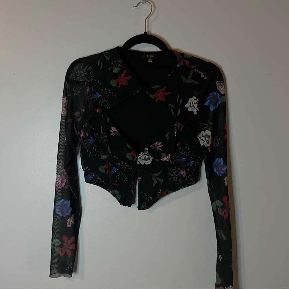 AFRM floral mesh top